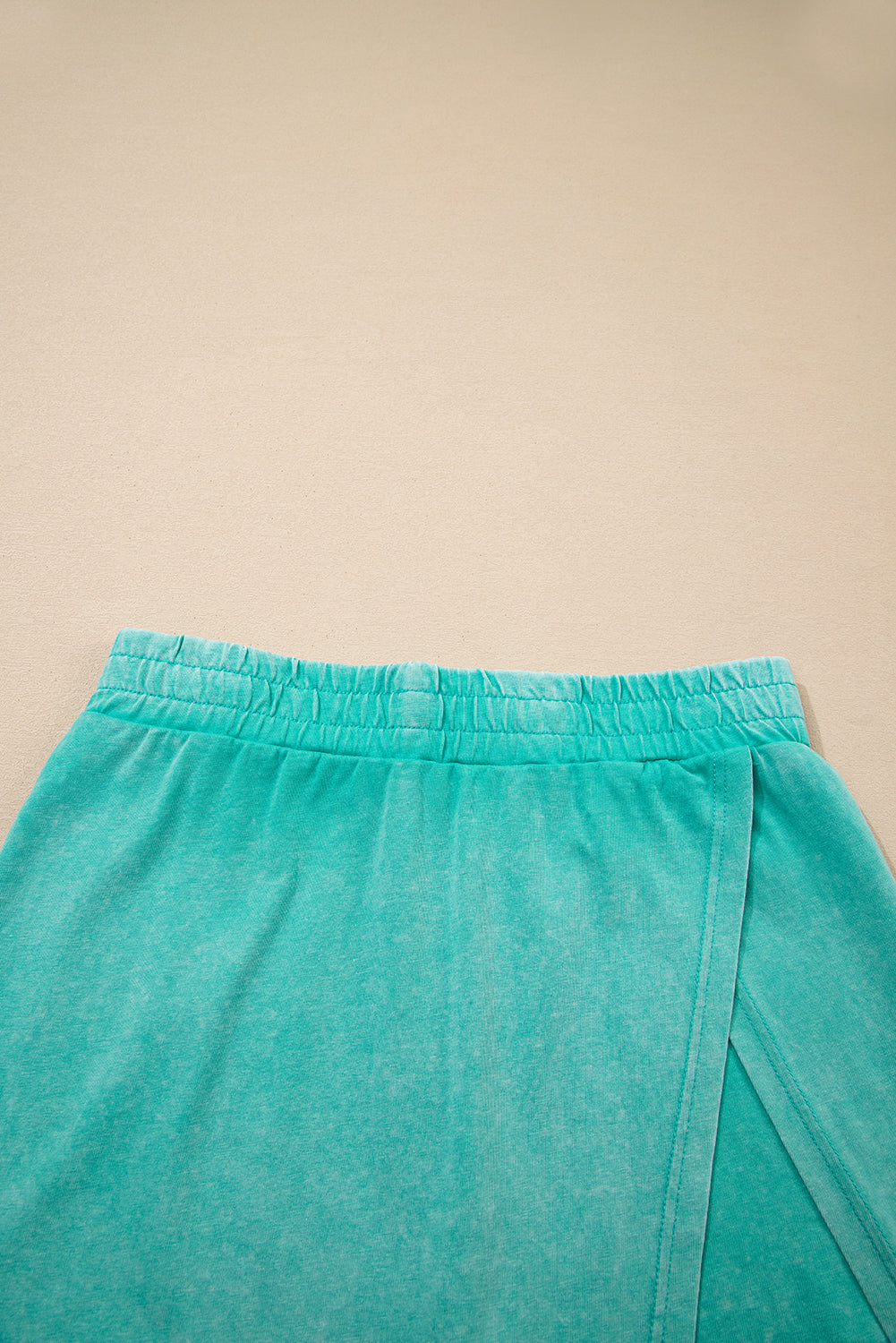 2 Piece Mineral Wash Cotton Tank Top Lined Split Skirt Set
