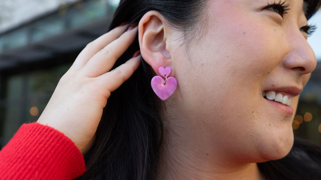 Darling Heart Earrings - Bubblegum Bliss
