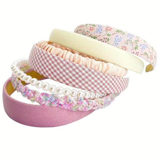 Pink Headband Set of 7