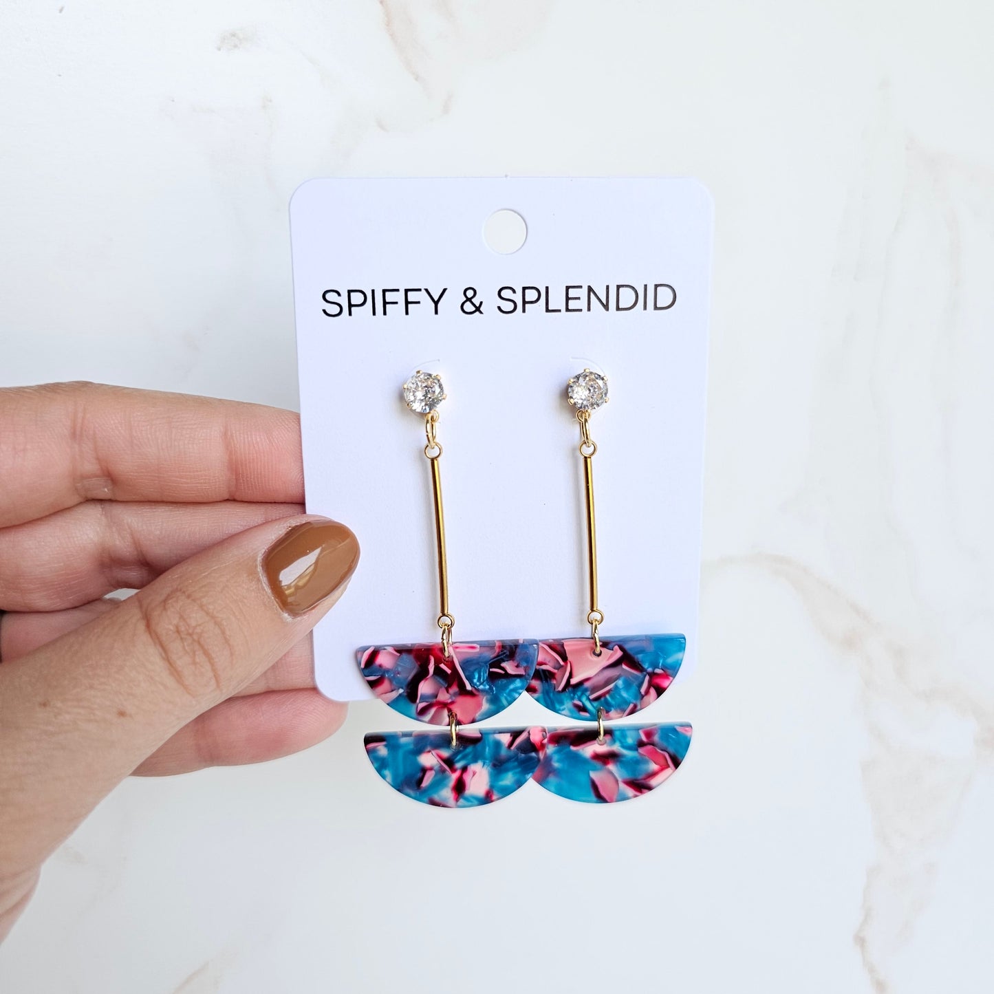 Everly Earrings - Magenta Teal
