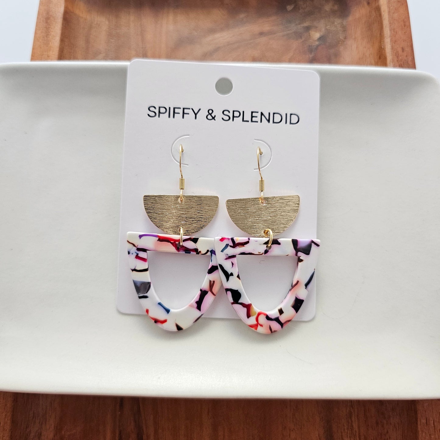 Irene Earrings - Marble Confetti