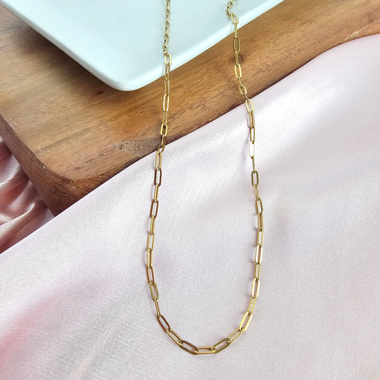 Luxe Gold Delicate Paper Clip Chain - 18"