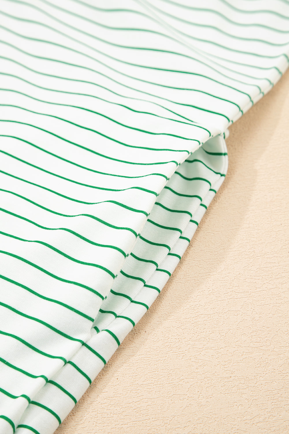 Striped Ruffled Short Sleeve Crew Neck T Shirt Shift Mini Dress