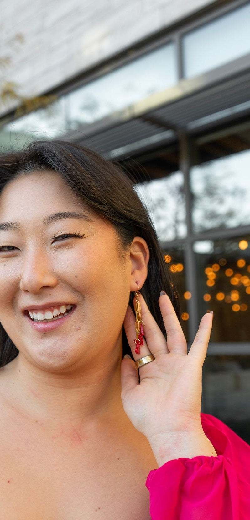 Heartstring Earrings - Red