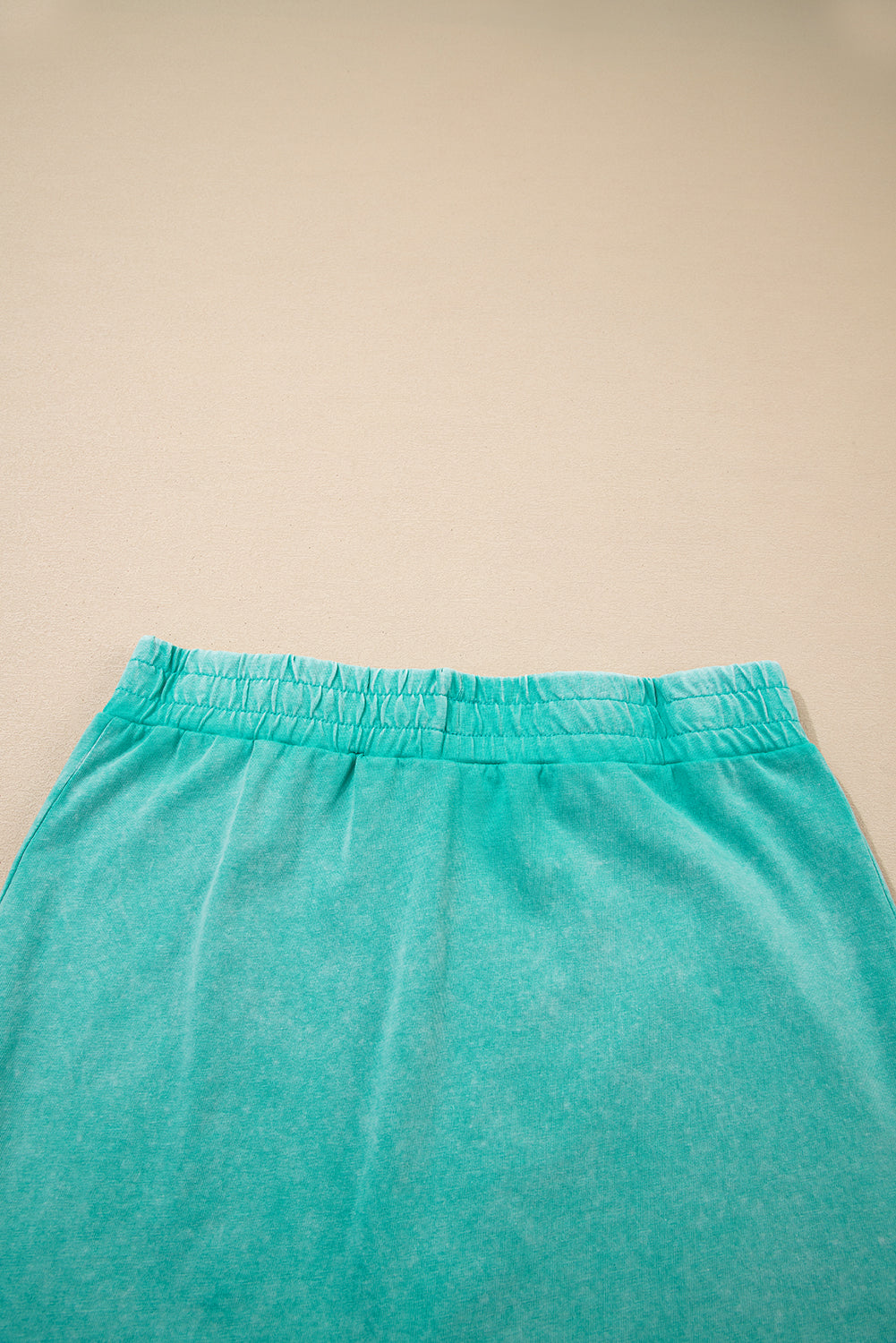 2 Piece Mineral Wash Cotton Tank Top Lined Split Skirt Set
