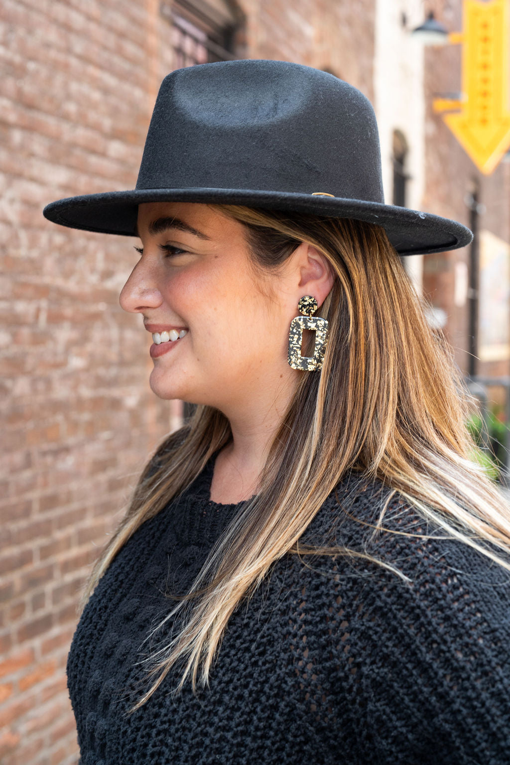 Margot Earrings - Black Gold Flake
