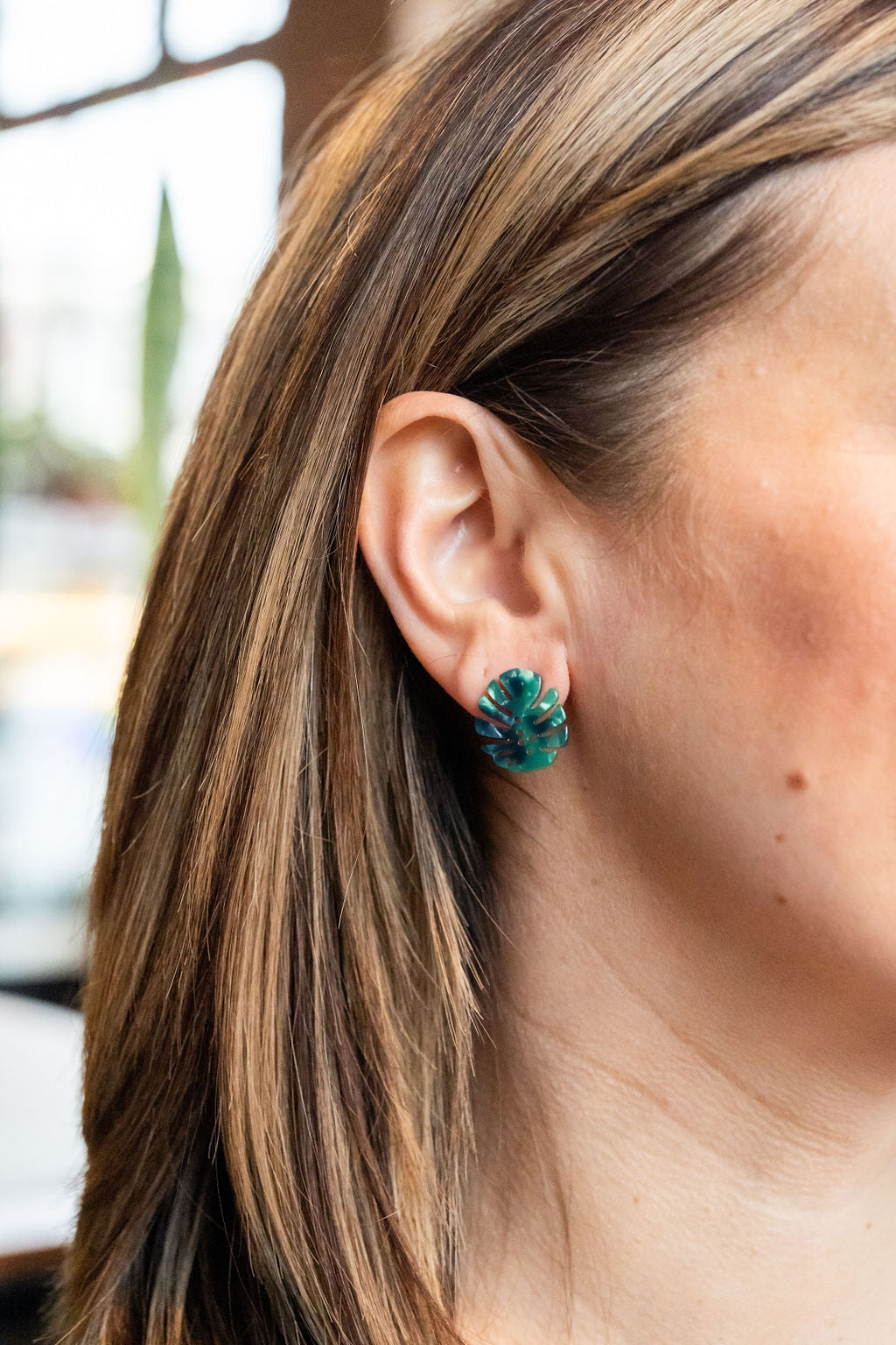 Monstera Leaf Studs