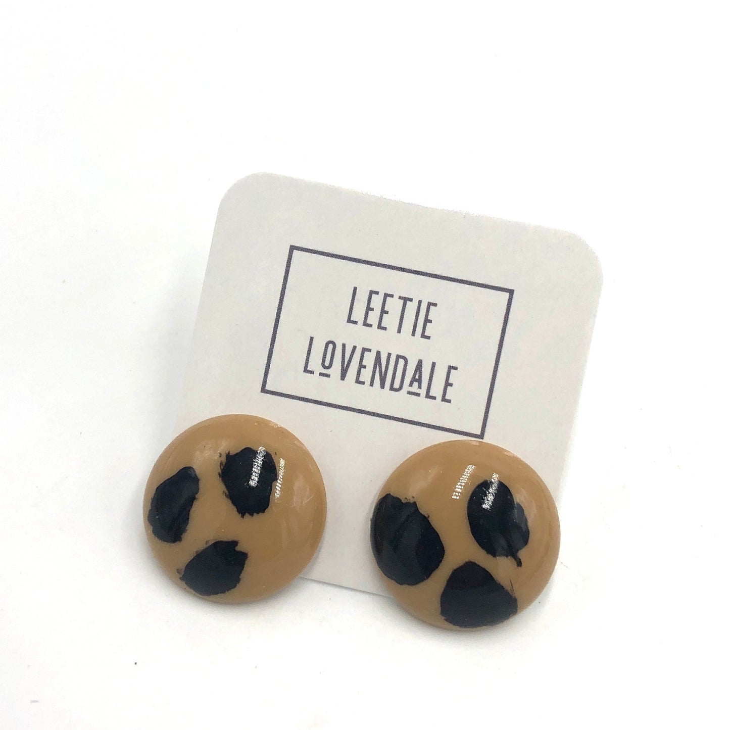 Wild Spotted Retro Button Stud Earrings