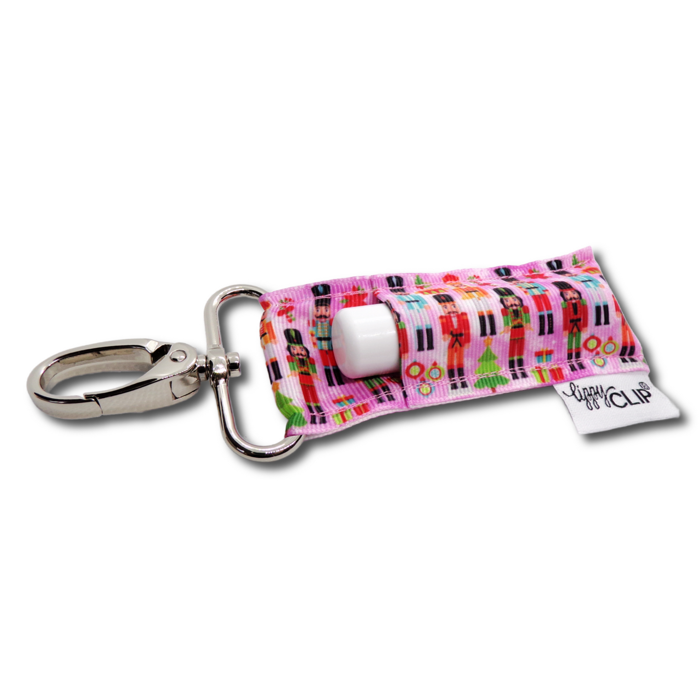 Nutcrackers on Pink LippyClip® Lip Balm Holder