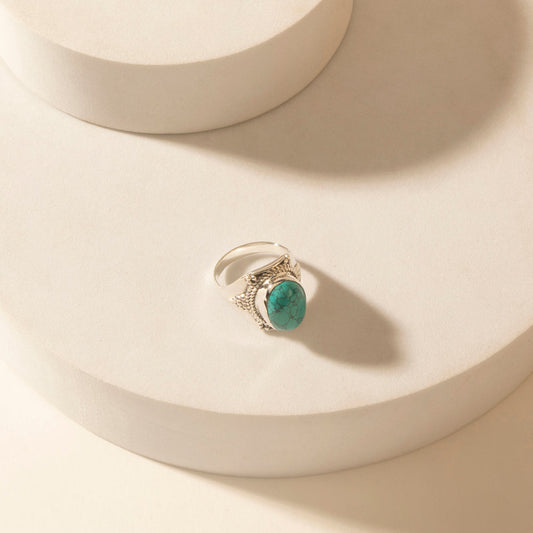 Myra Moonstrike Sterling Silver Ring in Arena Teal
