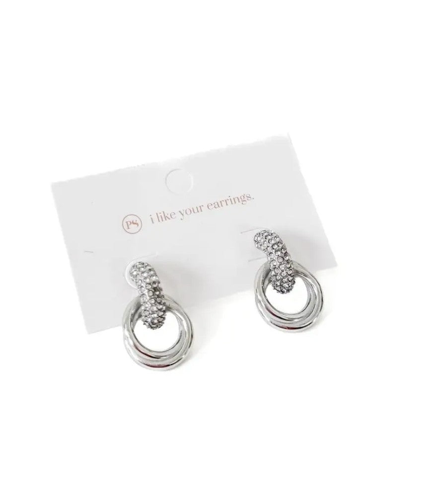 Double Hoop Diamond Earrings