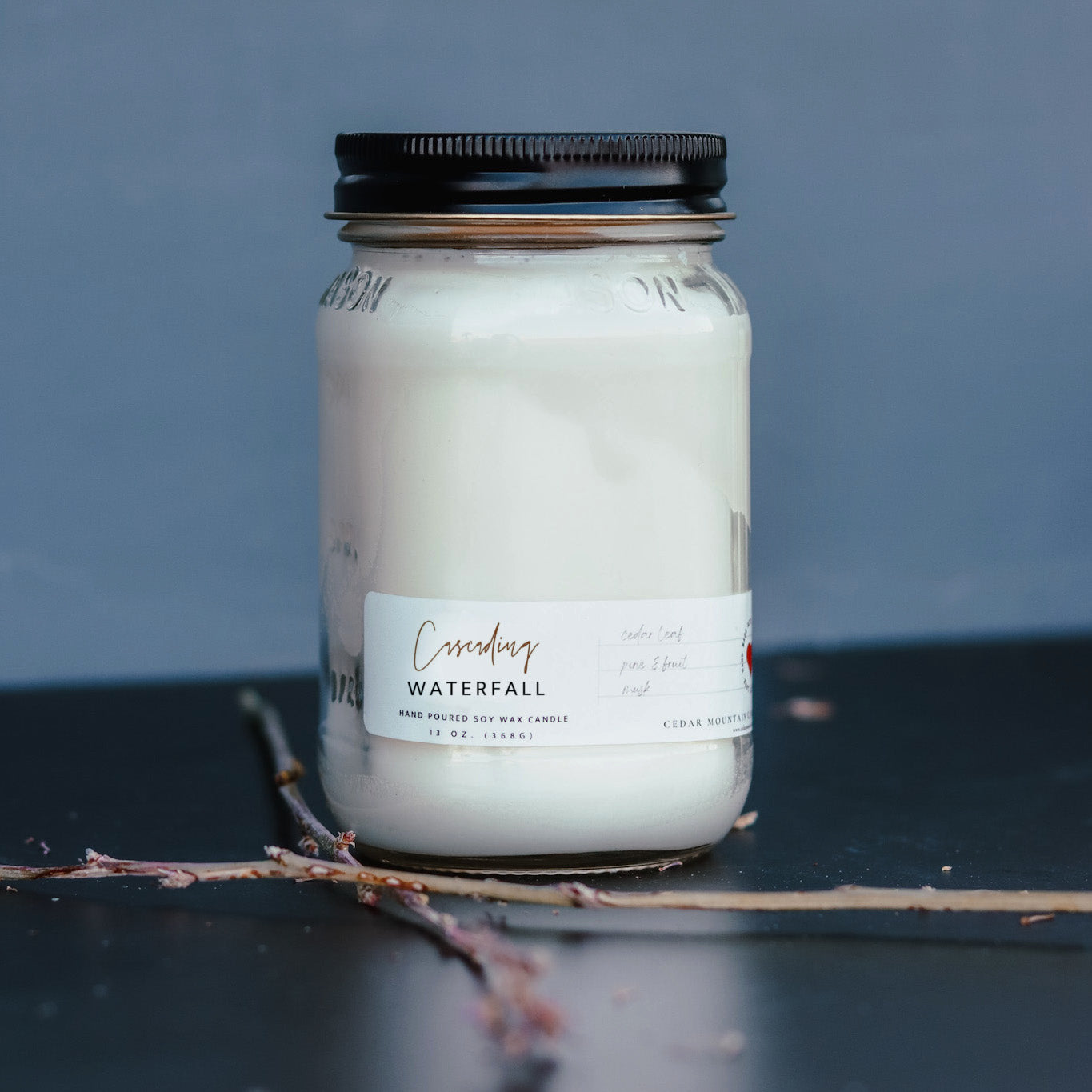 13 oz Mason Jar Soy Candle - Cascading Waterfall