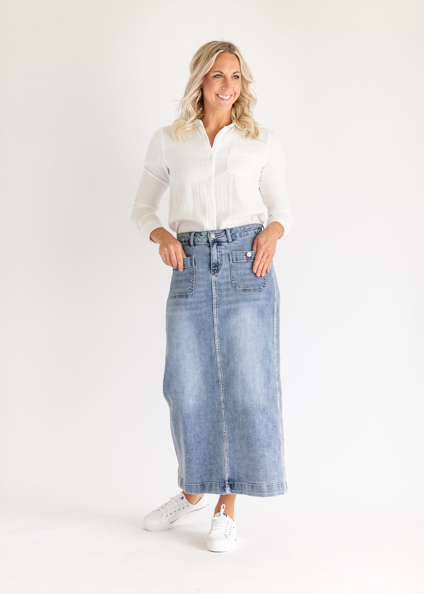Elin Front Pocket Maxi Skirt