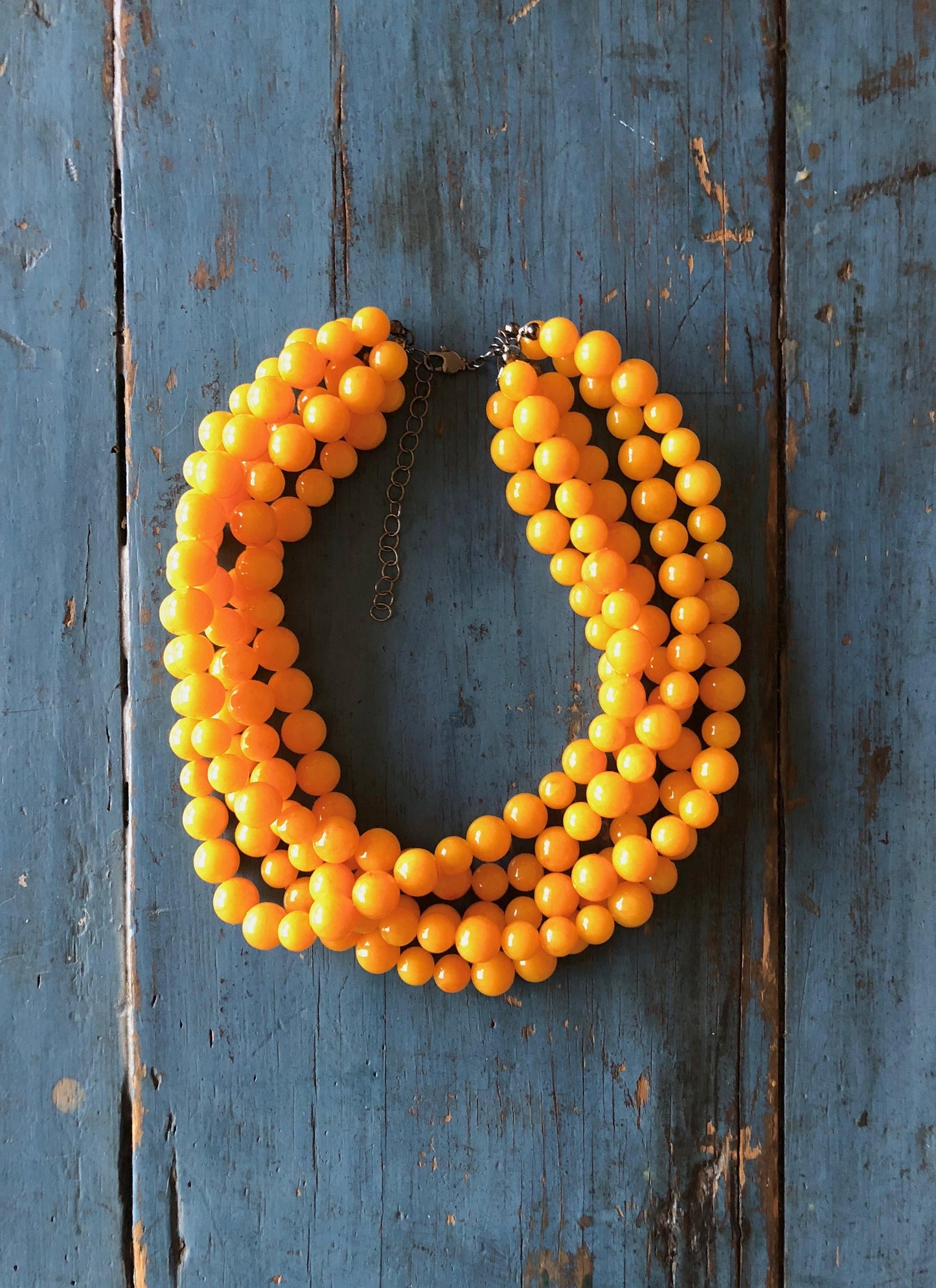 Golden Yellow Beaded Sylvie Statement Necklace