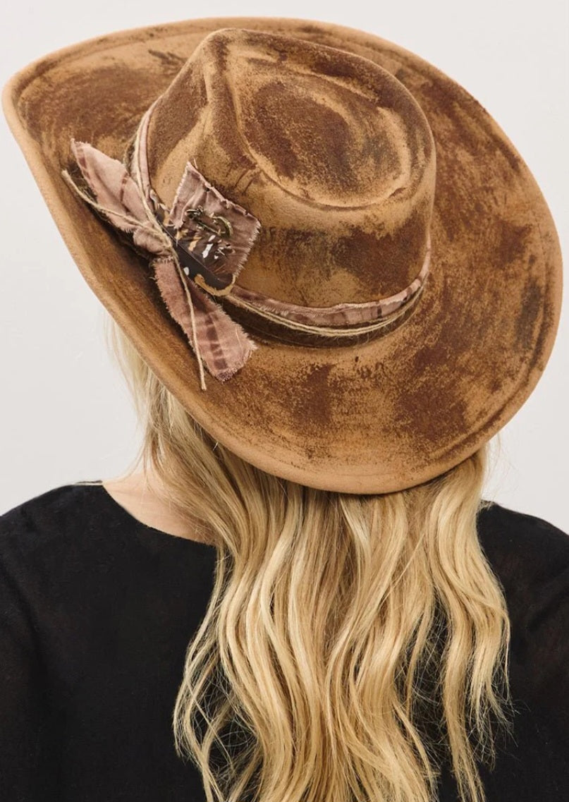Amarillo Dust Taupe Vintage Felt Cowgirl Hat