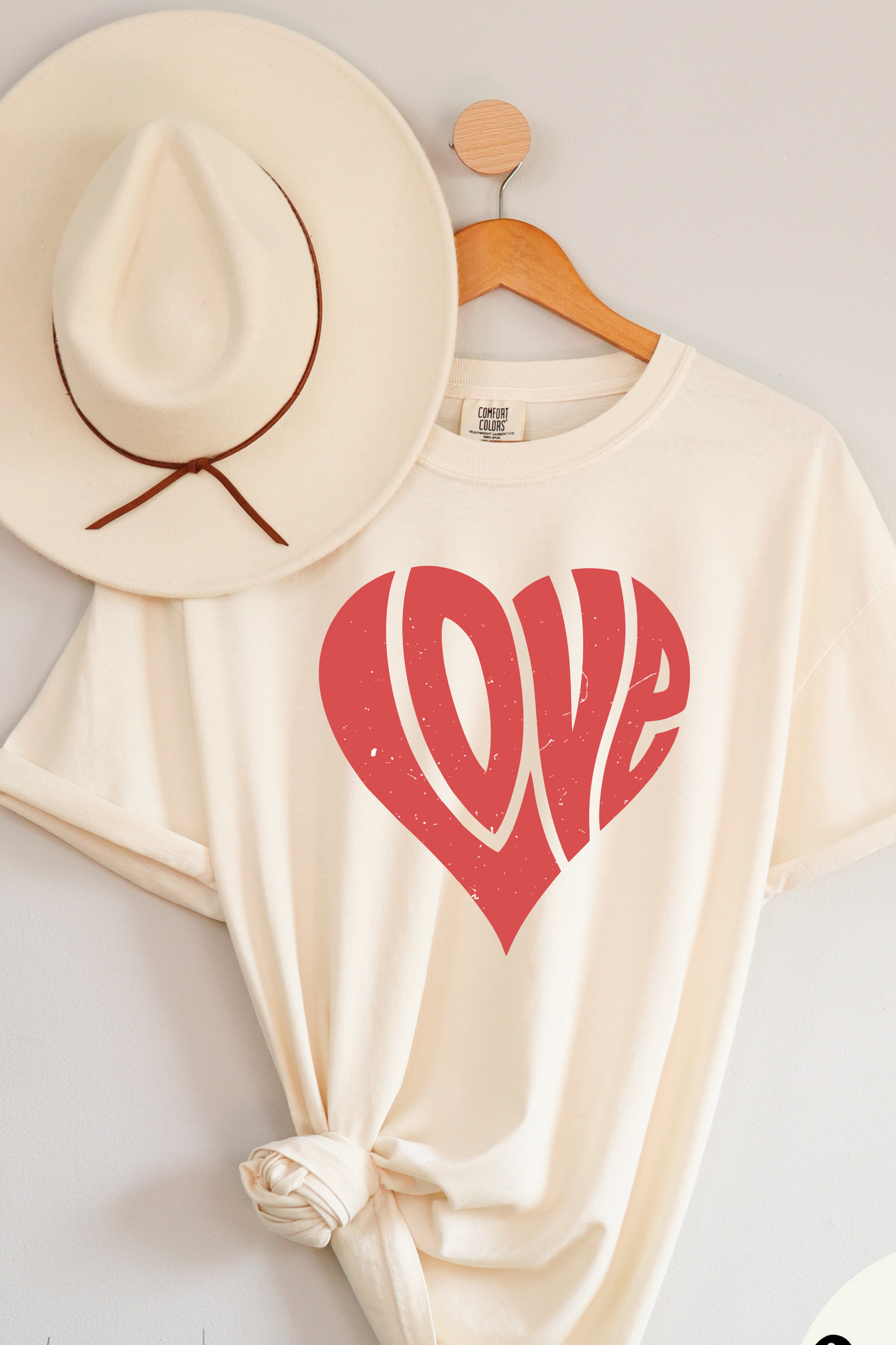RED LOVE HEART TEE (COMFORT COLORS)