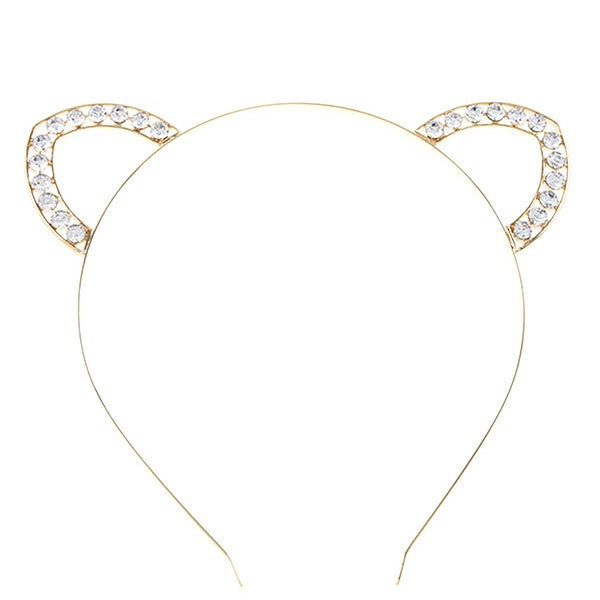 RHINESTONE ANIMAL EAR HEADBAND