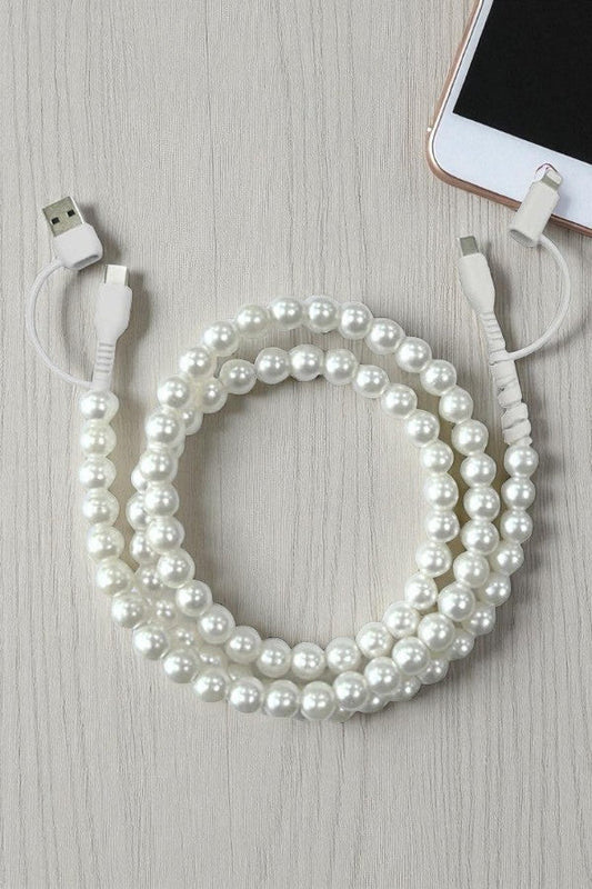 Updated White Pearl Cord Phone Charger ETA 9/22/25