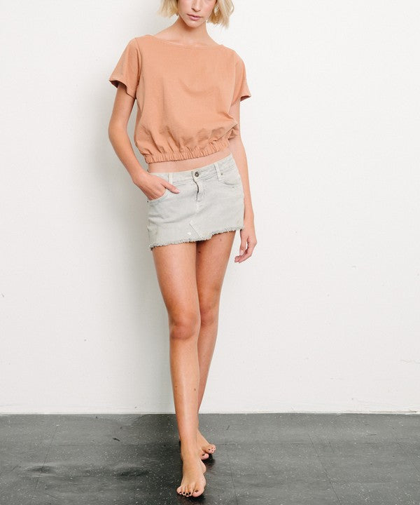 PRE WASHED HEAVY COTTON Graphic Print Top