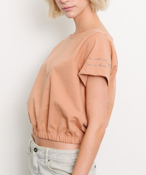 PRE WASHED HEAVY COTTON Graphic Print Top