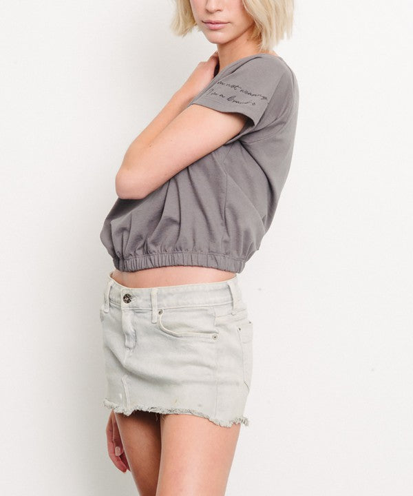 PRE WASHED HEAVY COTTON Graphic Print Top