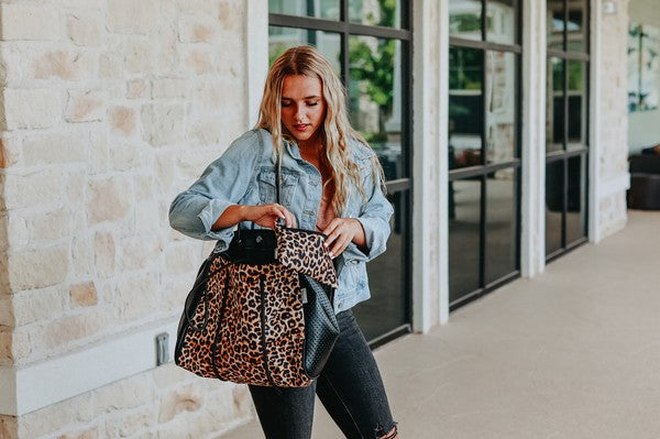 The Emma- Leopard Neoprene Bag