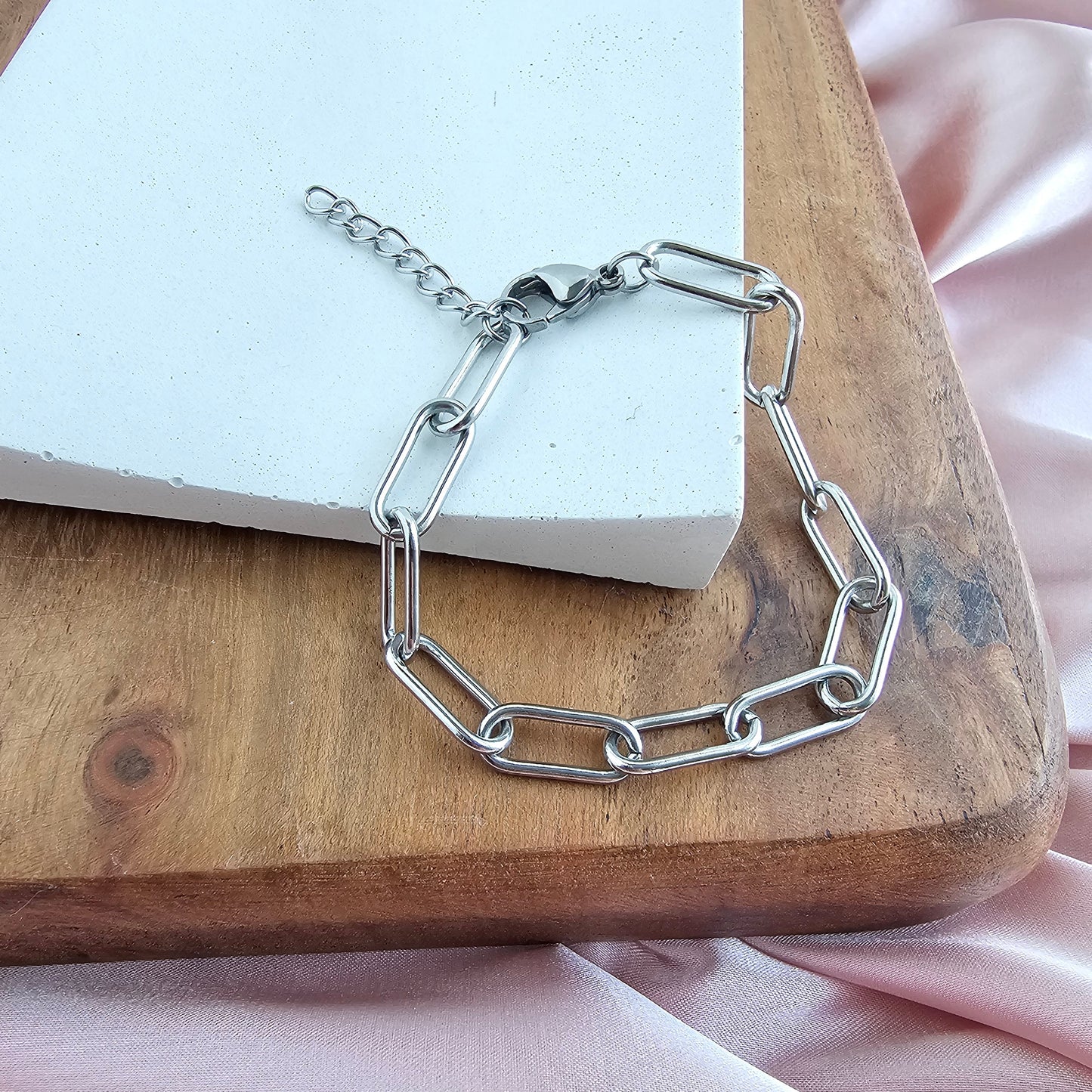 Luxe Silver Chunky Paper Clip Bracelet
