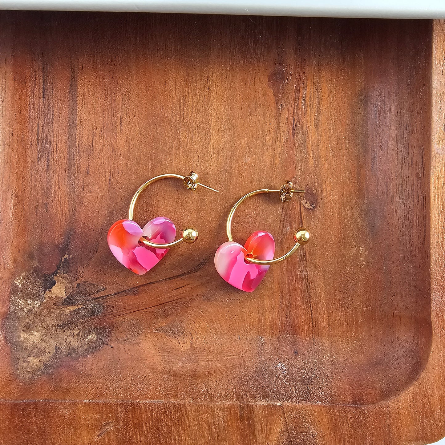 Sweetheart Hoops - Tickled Pink