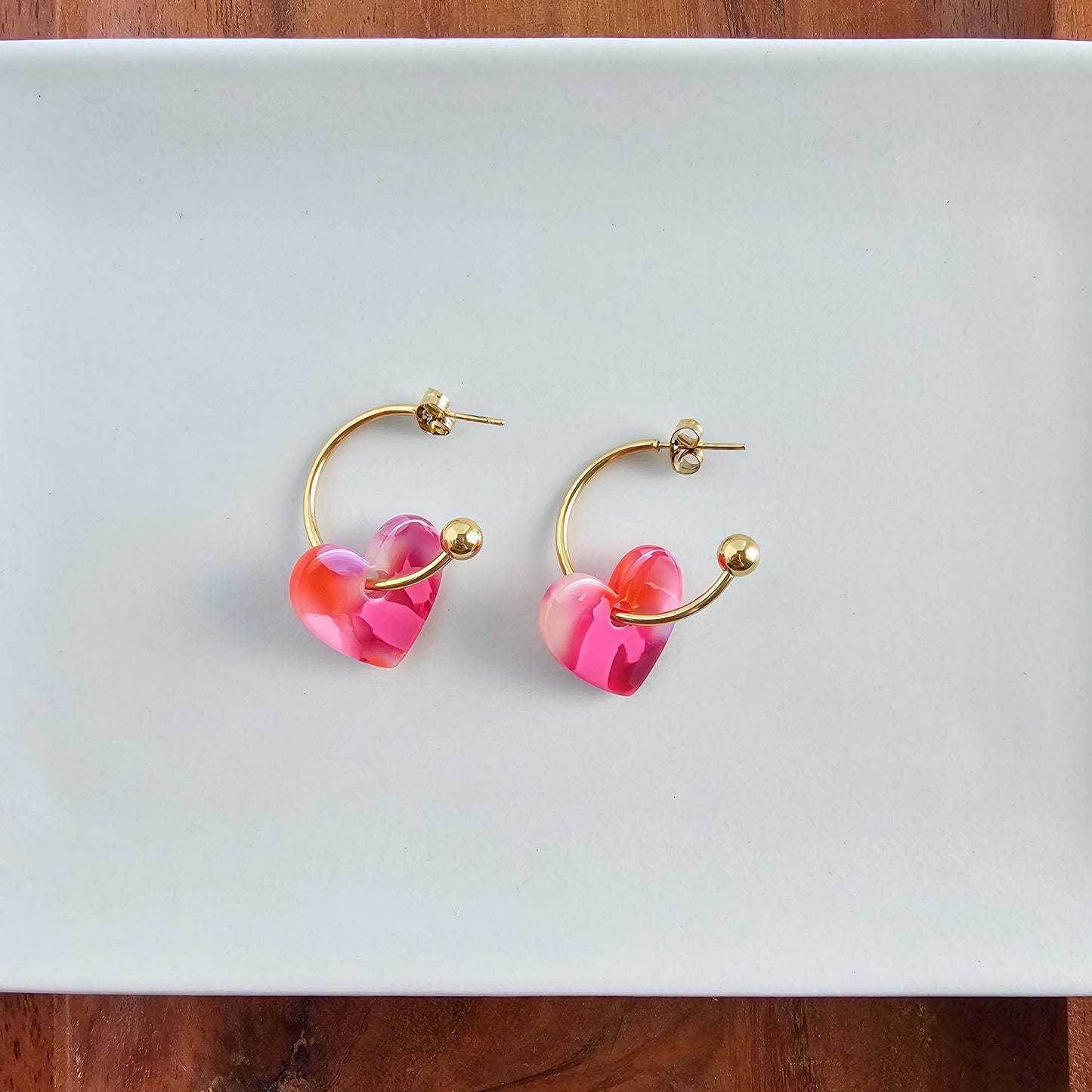 Sweetheart Hoops - Tickled Pink