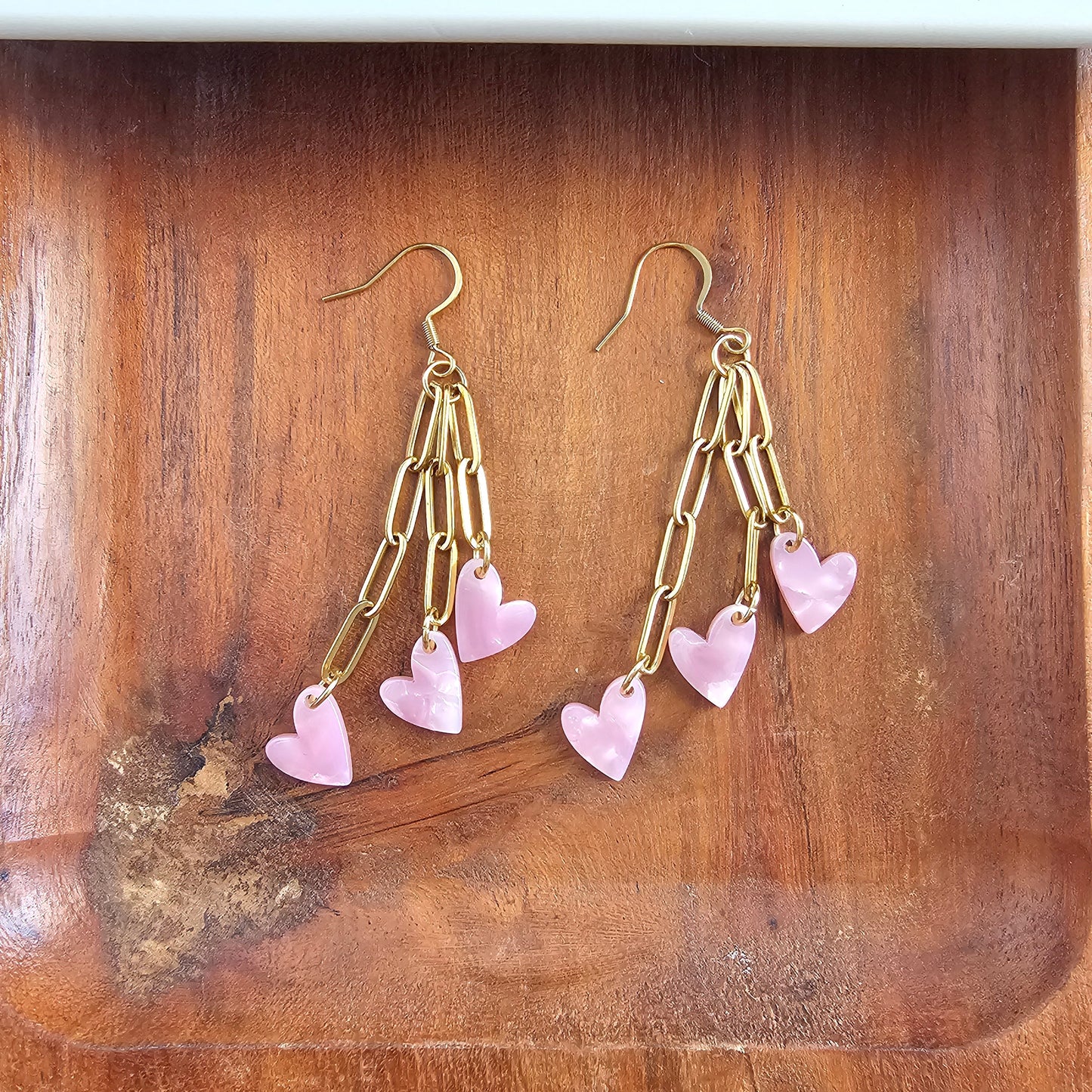 Heartstring Earrings - Pink