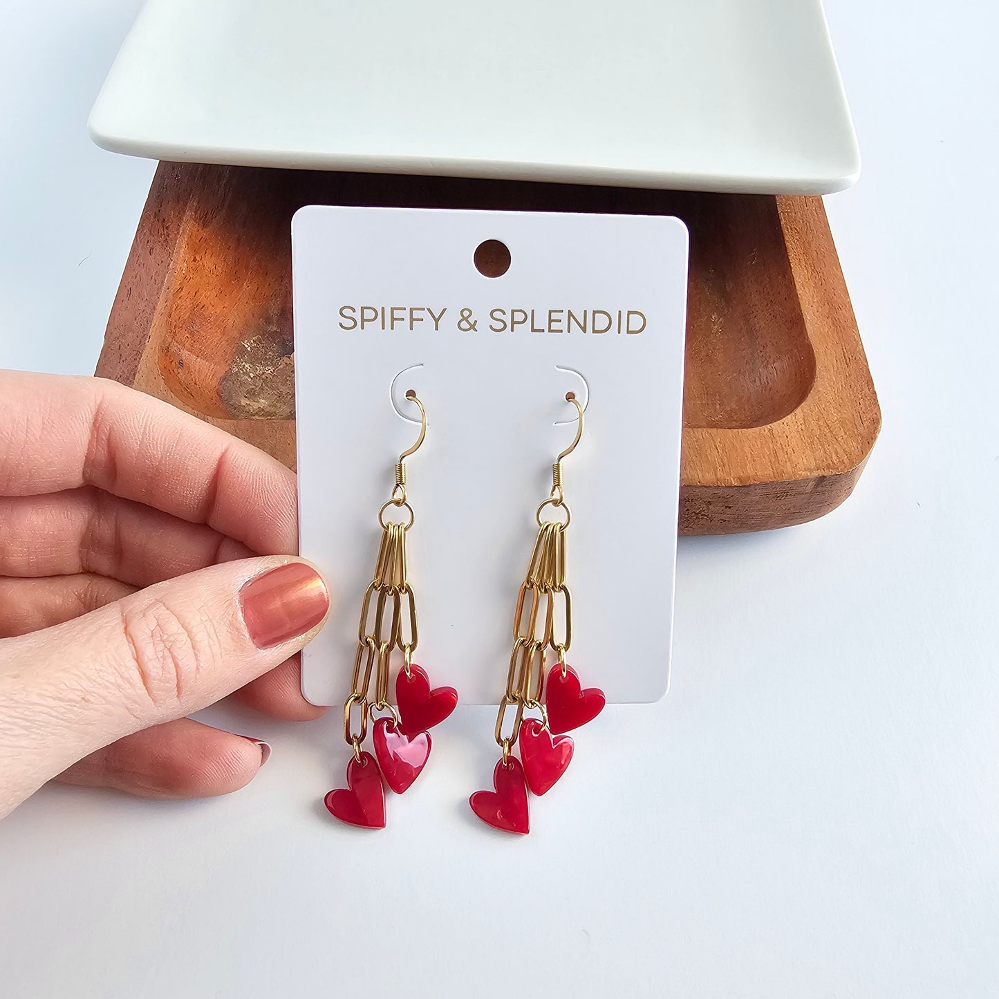 Heartstring Earrings - Red