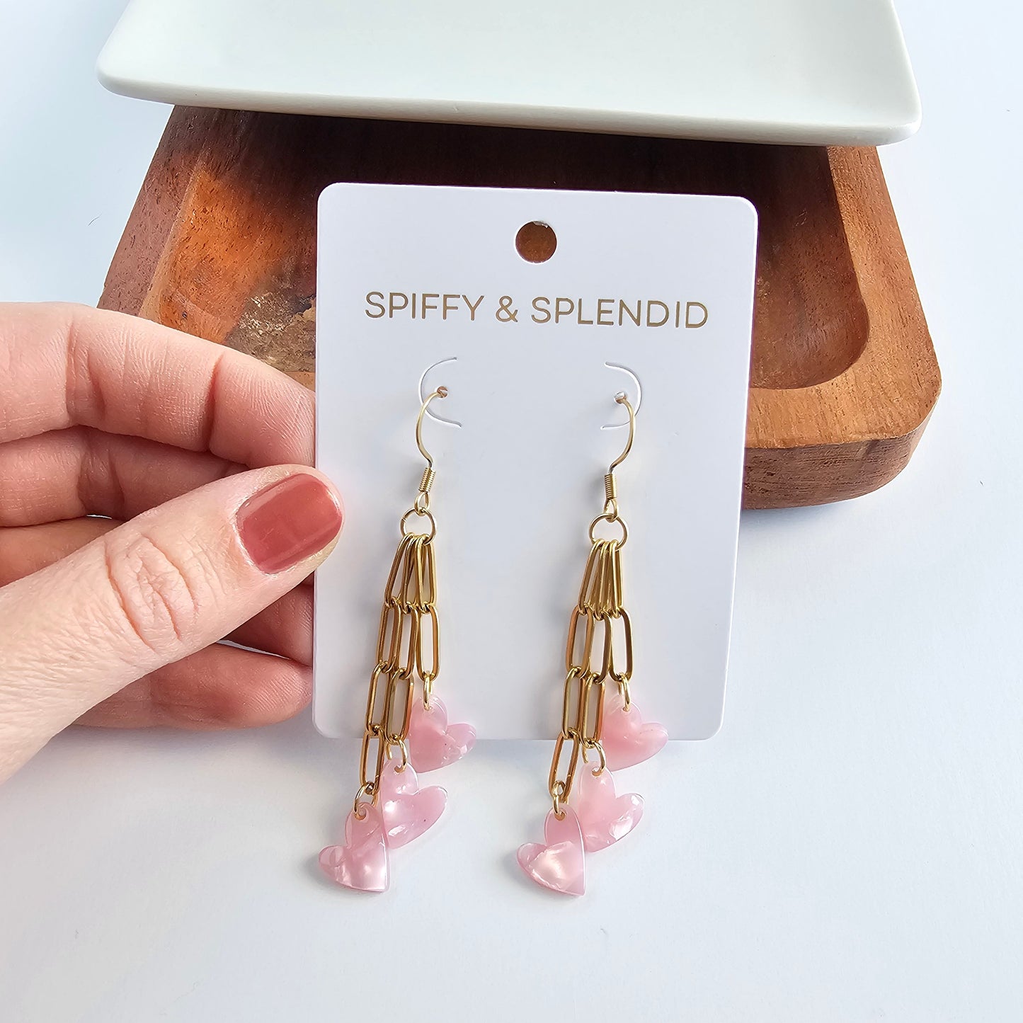 Heartstring Earrings - Pink
