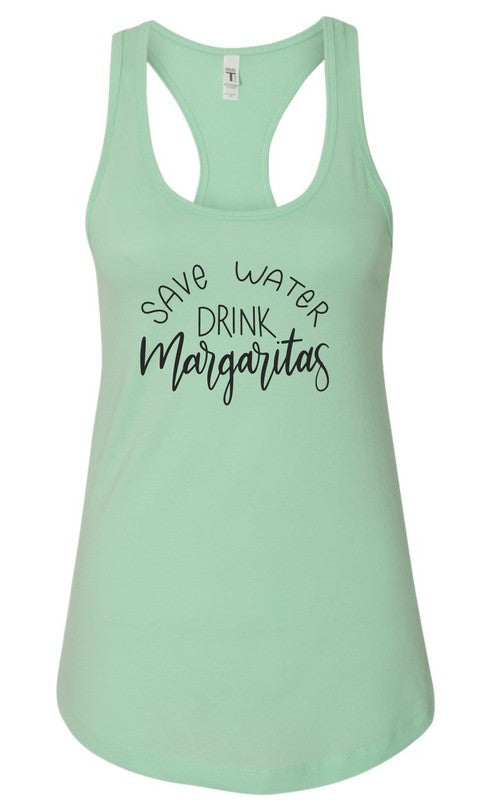 Save Water Drink Margaritas Summer Graphic Tank