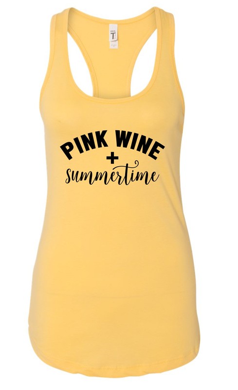 Pink Wine and Summertime Graphic Tank