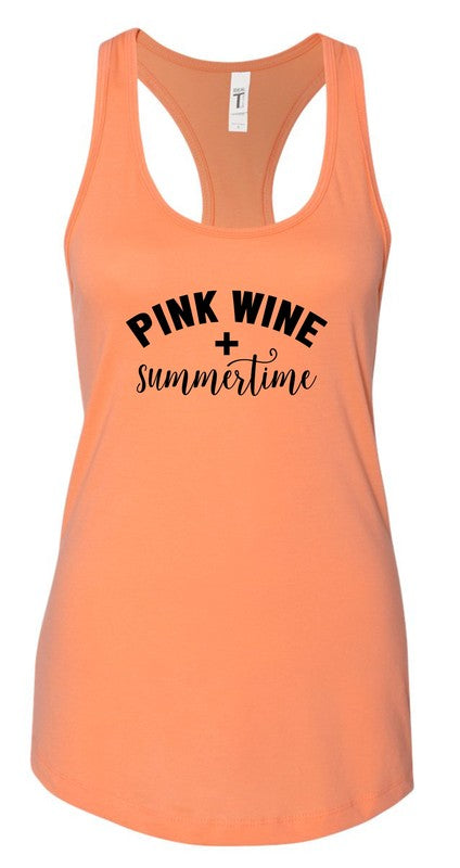 Pink Wine and Summertime Graphic Tank
