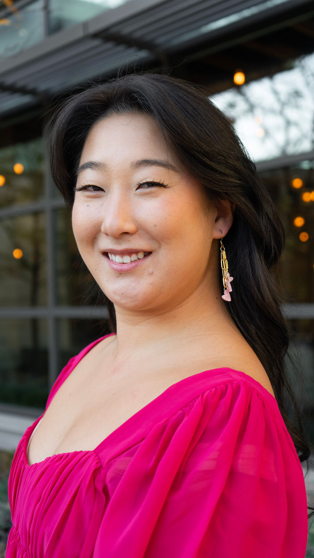 Heartstring Earrings - Pink