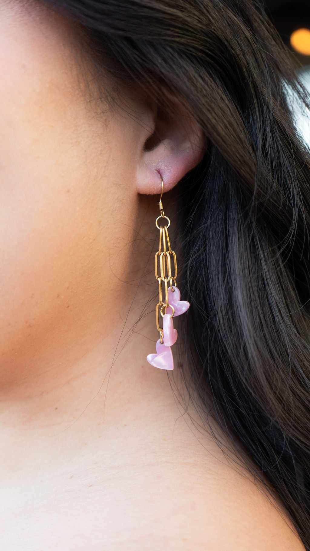 Heartstring Earrings - Pink