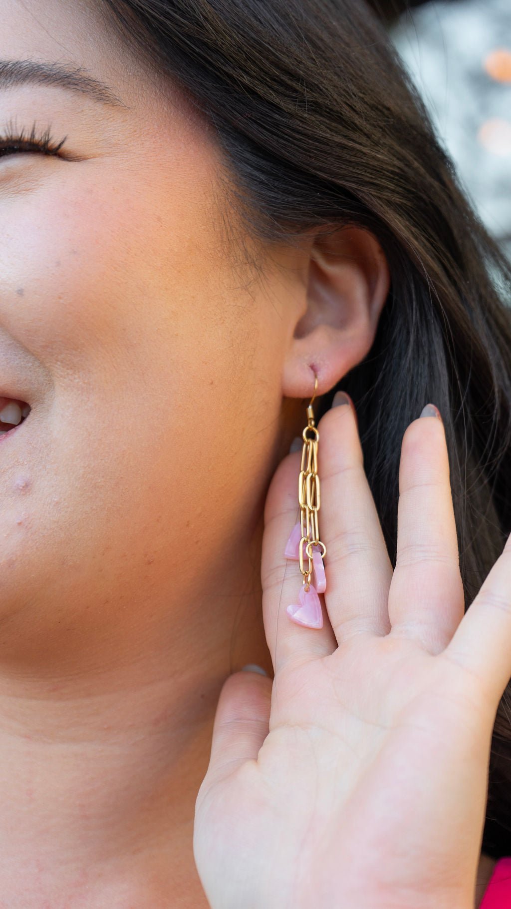 Heartstring Earrings - Pink