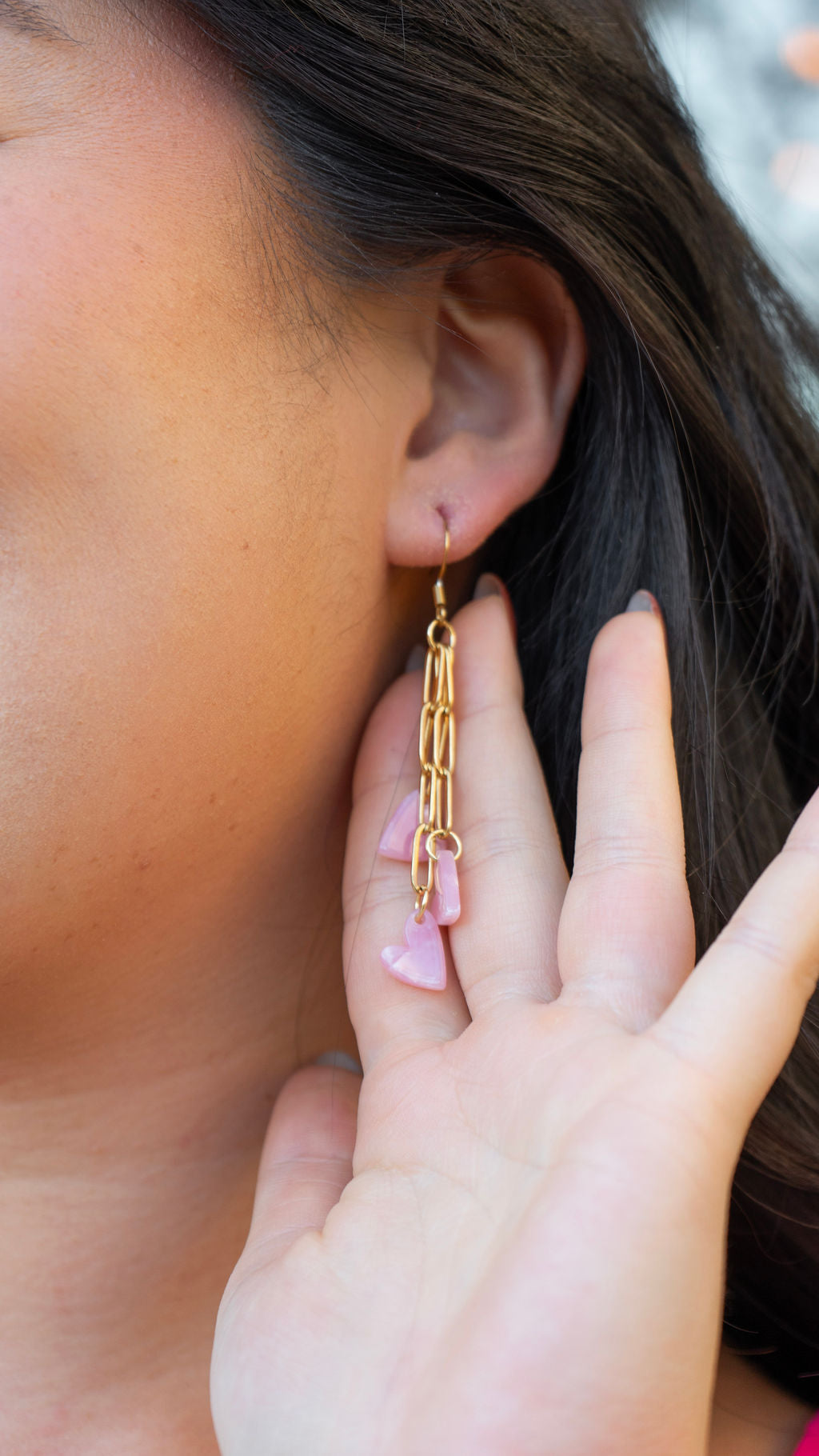 Heartstring Earrings - Pink