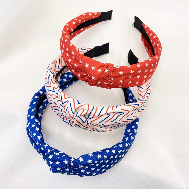 3 Pack of Patriotic Cloth Headbands