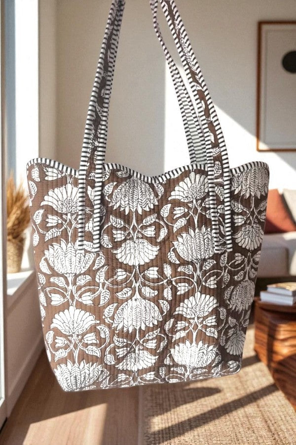 Maple Blossom Brown Scalloped Tote Bag ETA 9/3/25
