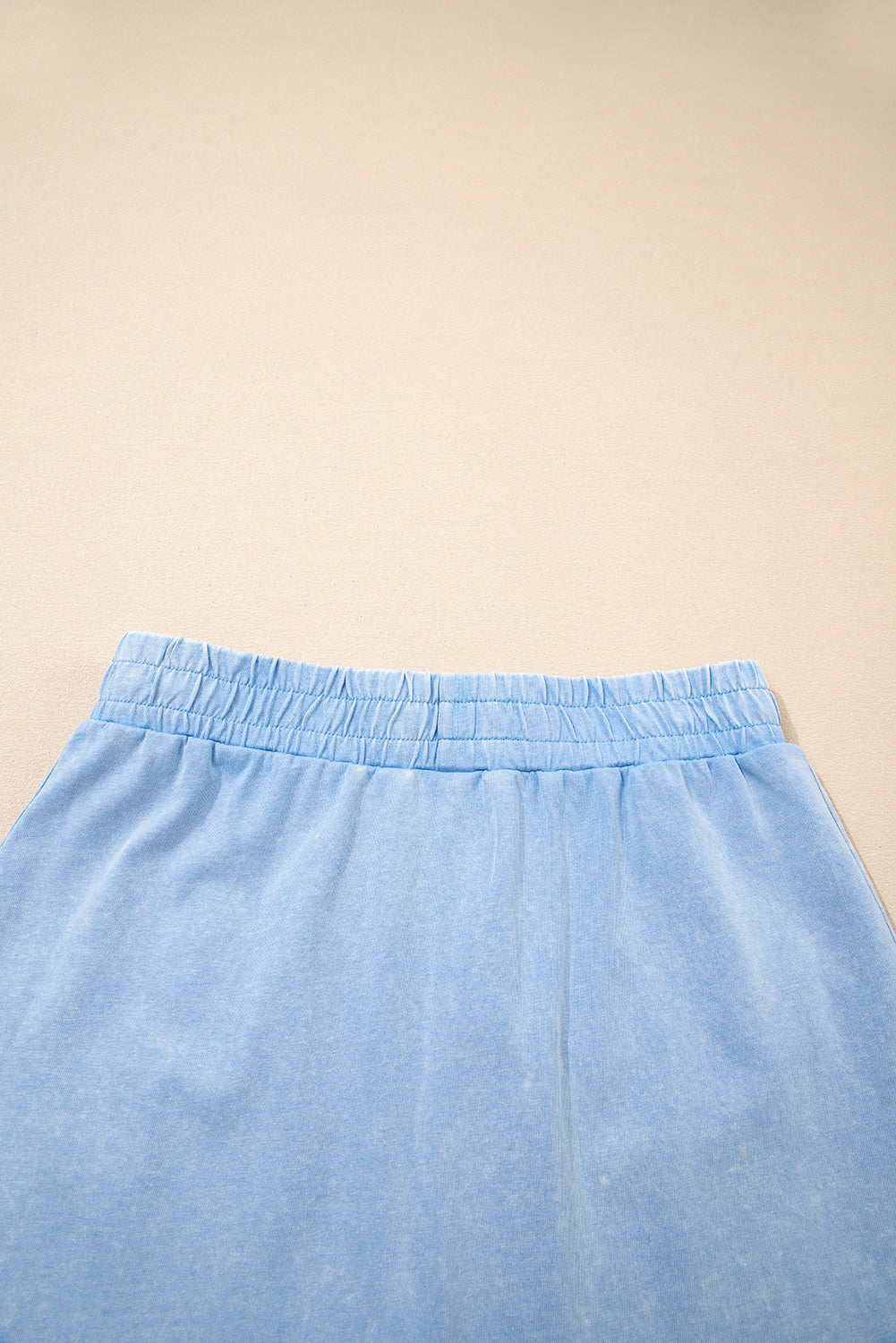 2 Piece Mineral Wash Cotton Tank Top Lined Split Skirt Set