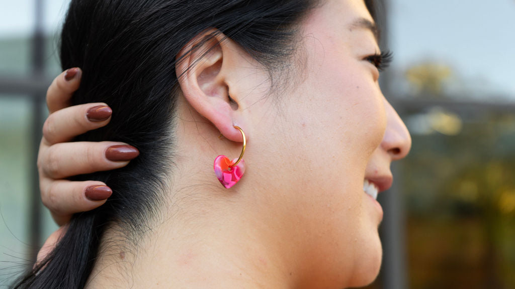 Sweetheart Hoops - Tickled Pink