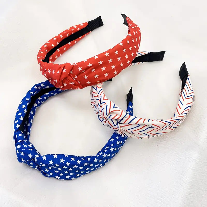 3 Pack of Patriotic Cloth Headbands