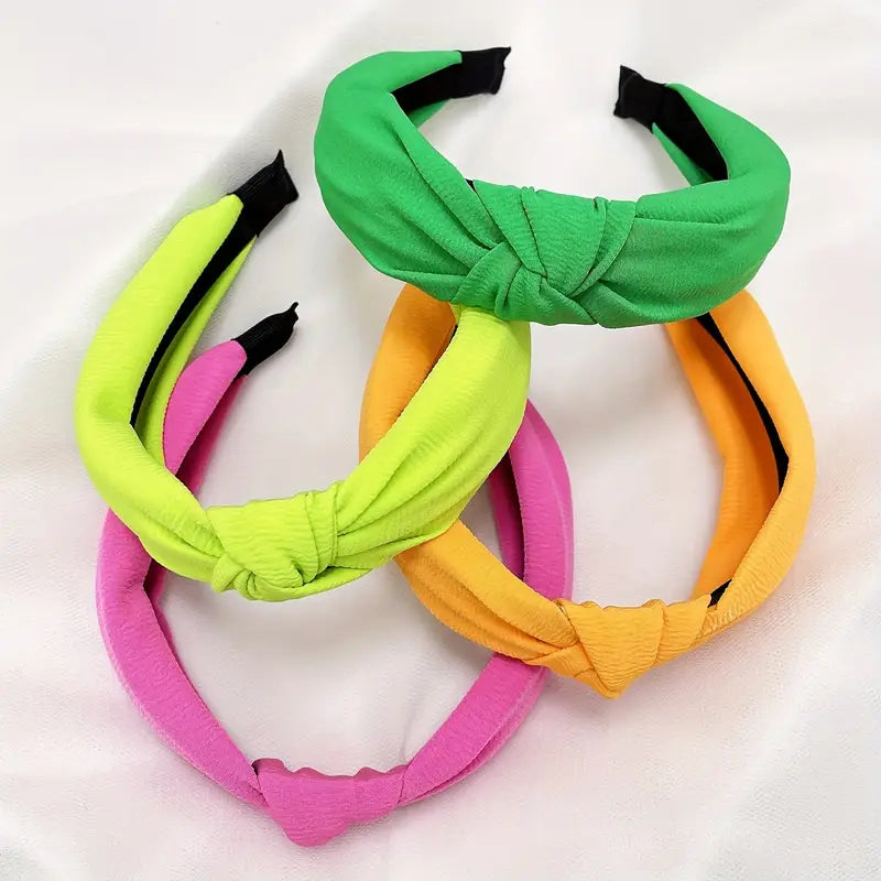 Neon Summer Knotted Headband Pack of 4