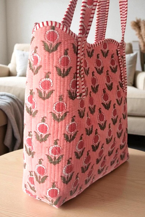 Cider Bloom Pink Scalloped Tote Bag ETA 9/3/25