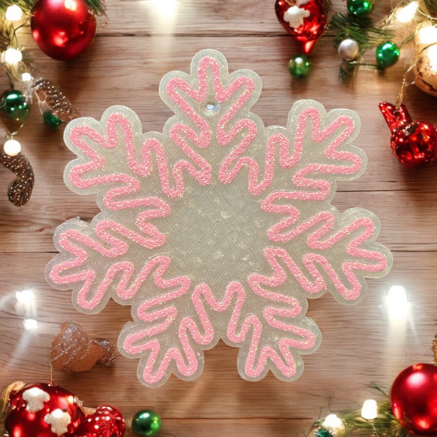 Pink Snowflake Freshie