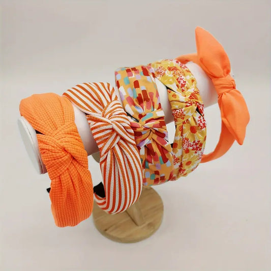 Orange Sunshine Knotted Headband Pack of 5