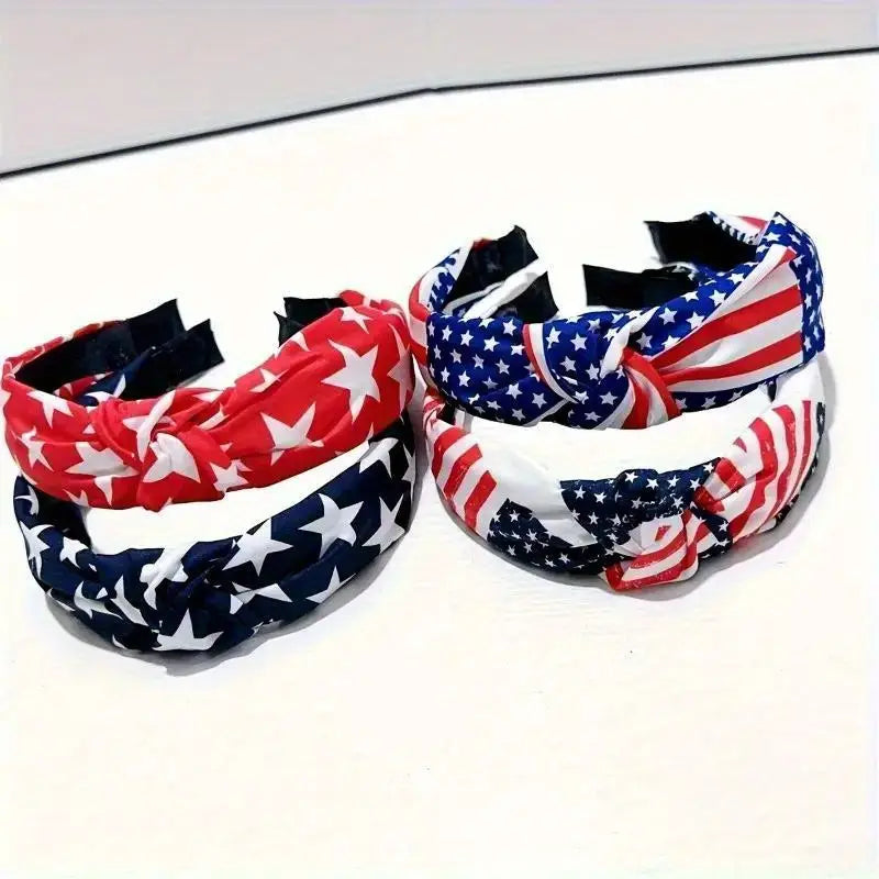 Patriotic Stars 4 Piece Headband Set