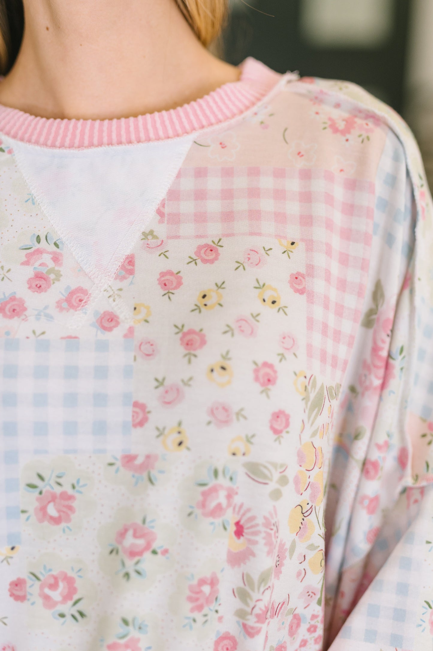 A Little Bias Printed Patchwork Top